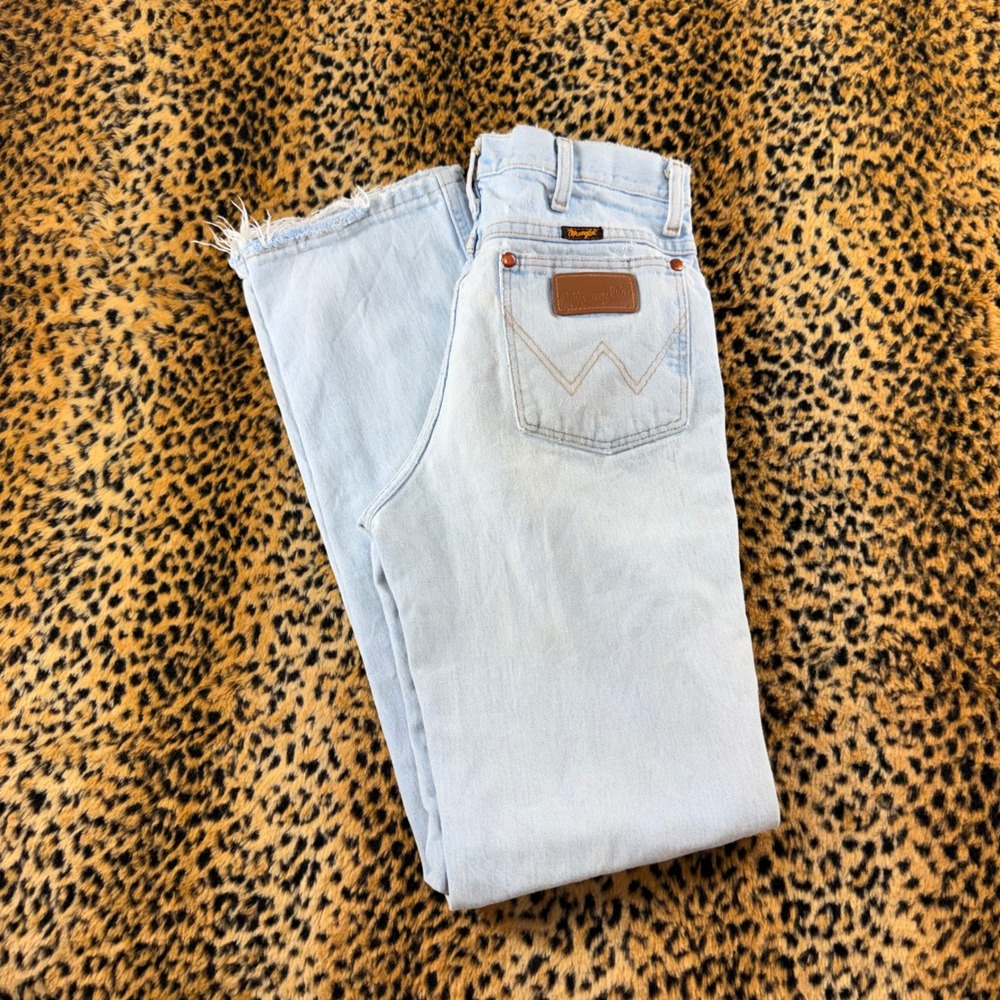 Vintage Wrangler Cowboy Cut 936GBH Light Wash Distressed Denim Jeans 30x34